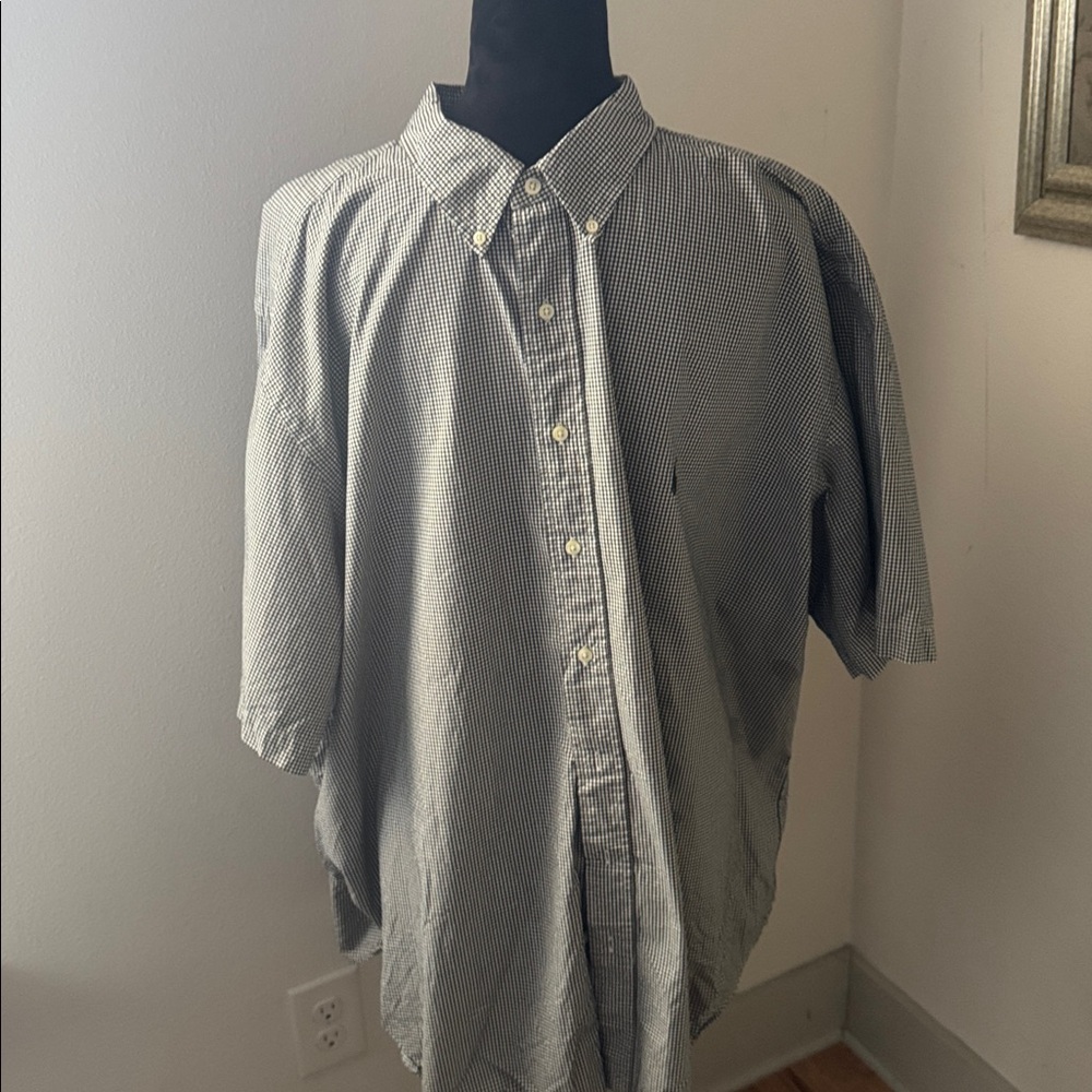 Ralph Lauren Men's Classic Fit Checkered‎ short sleeves buttoned down Shirt 3XB